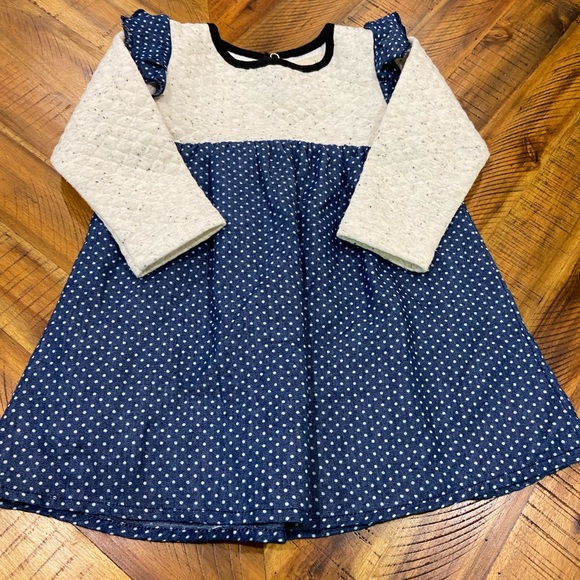 Miki Miette Quilted and Denim Polka dot Dress - Picture 2 of 5